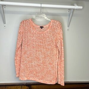 Talbots Orange & White Knit Cotton Sweater- S